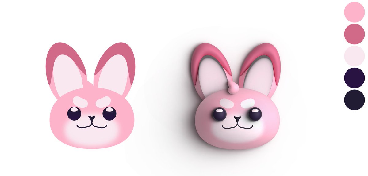 ACallaLilly's tweet photo. I was watching @ShiaBun 's stream the other night and I've been obsessed with making things look 3D. So I recreated the Bun and made it 3D. It's not perfect but I'm so proud of it :3 https://t.co/137tQ1kI7T