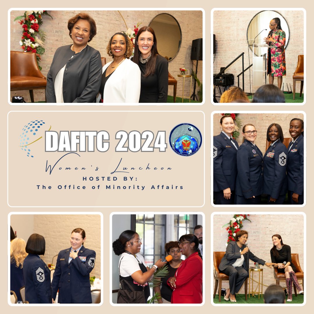 Air Force Chief Data and AI Office (@daf_cdao) on Twitter photo The Office of Minority Affairs hosted a Women’s Luncheon at #DAFITC2024.  Opening remarks were provided by Venice Goodwine, DAF CIO, followed by a fireside chat with Toni Townes-Whitely, SAIC CEO, & Alexis Bonnell, CIO & Director of the Digital Capabilities Directorate at AFRL. The Office of Minority Affairs hosted a Women’s Luncheon at #DAFITC2024.  Opening remarks were provided by Venice Goodwine, DAF CIO, followed by a fireside chat with Toni Townes-Whitely, SAIC CEO, & Alexis Bonnell, CIO & Director of the Digital Capabilities Directorate at AFRL.
