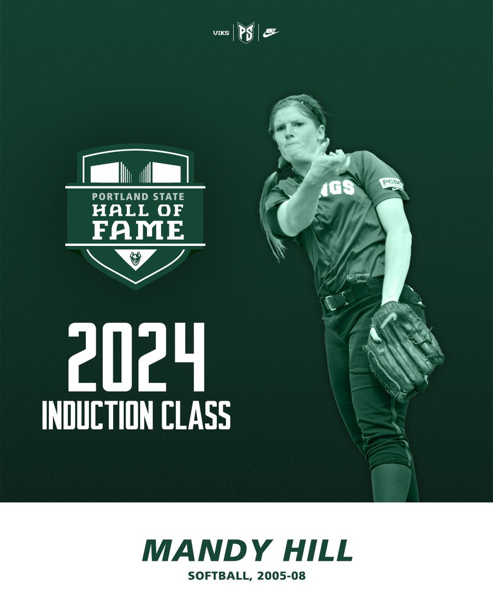Portland State Softball (@psuvikssb) on Twitter photo πππ‘π‘ π€π πππ’ππ§ π
Congrats to Mandy Hill on her induction into the PSU Athletics Hall of Fame! As a 4x All-PCSC selection, Mandy is a record-holder in multiple categories as a pitcher/hitter and helped lead the Viks to their first-ever NCAA DI Tournament in '06 πππ‘π‘ π€π πππ’ππ§ π
Congrats to Mandy Hill on her induction into the PSU Athletics Hall of Fame! As a 4x All-PCSC selection, Mandy is a record-holder in multiple categories as a pitcher/hitter and helped lead the Viks to their first-ever NCAA DI Tournament in '06