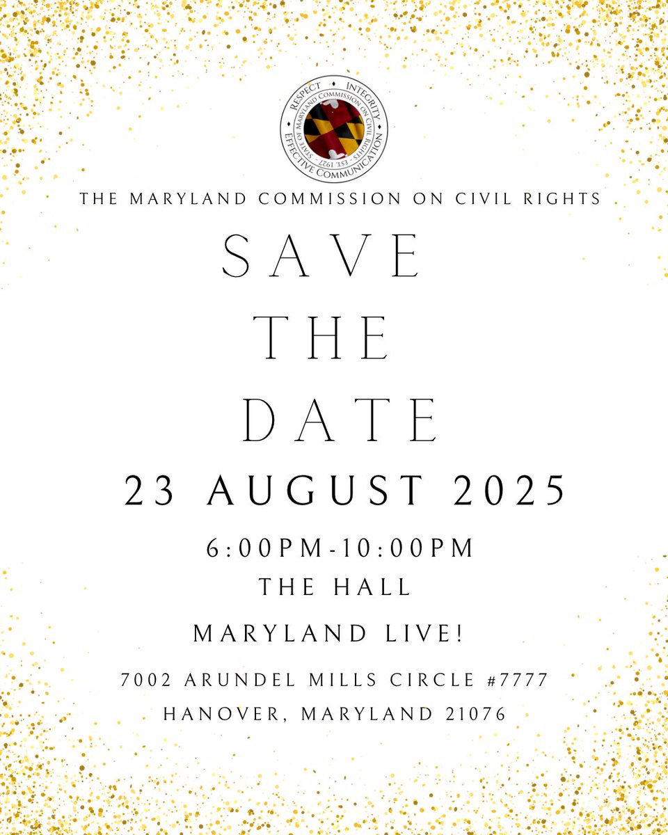 We thank you all again for celebrating with MCCR at our 2024 #MCCRGALA !

SAVE THE DATE FOR NEXT YEAR!!!!!!!

Let’s continue to educate, edify, and empower every individual in the State of Maryland and beyond as we navigate through the forward struggle of Civil Rights together.