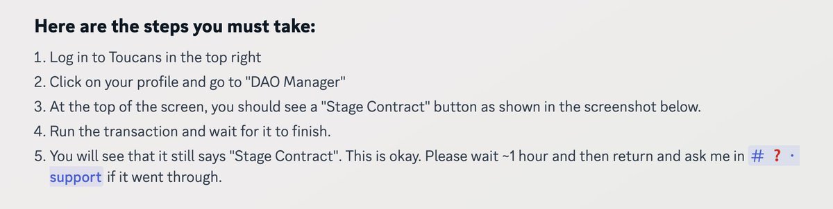 If you created a token on Toucans, this is your last chance to stage it for the <a href="/flow_blockchain/">Flow.com</a> Crescendo update.

If you don't, your project will break forever. There are &lt; 24 hours left!

Below are the instructions from our Discord: