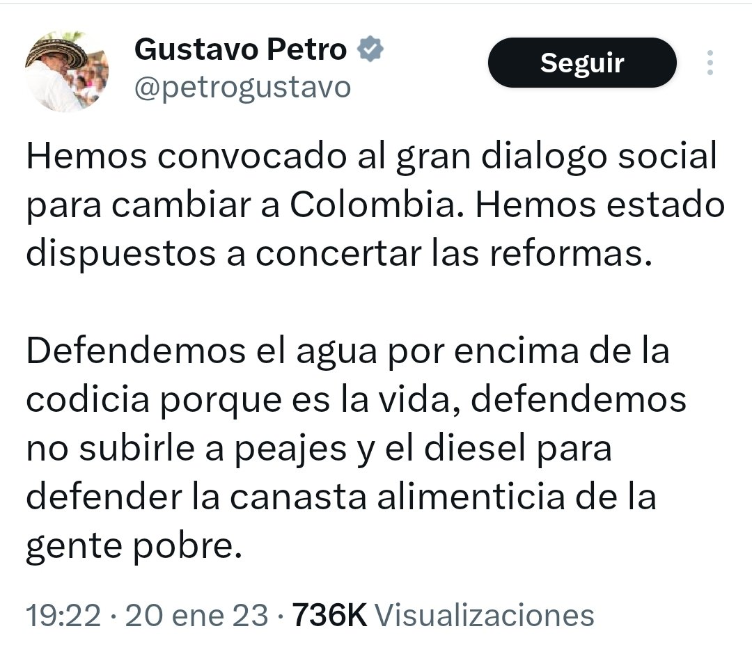 <a href="/petrogustavo/">Gustavo Petro</a> Antes decía esto ¿Qué cambió?
 "defendemos no subirle a peajes y el diesel para defender la canasta alimenticia de la gente pobre"