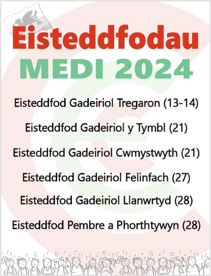 CymdeithasSteddfodau (@steddfota16) on Twitter photo I ble aeth yr haf d’wedwch?!?…(neu ydyn ni’n dal i aros iddo ddechre!!!)🙄🤷🏼♀️
Beth bynnag, mae’n fis Medi a pharhau ma’r steddfodau! Lawrlwythwch raglenni o steddfota.cymru 🎶🎹🎤🎭🎨✏️🏴
<a href="/EGTregaron/">Eisteddfod Tregaron</a> <a href="/SteddfodYTymbl/">Eisteddfod G.Y Tymbl</a> <a href="/Llanwrtydeisted/">🎶 EisteddfodLlanwrtyd 🎵</a> <a href="/Eisteddfod_PPT/">Eisteddfod Penbre a Phorth Tywyn</a> I ble aeth yr haf d’wedwch?!?…(neu ydyn ni’n dal i aros iddo ddechre!!!)🙄🤷🏼♀️
Beth bynnag, mae’n fis Medi a pharhau ma’r steddfodau! Lawrlwythwch raglenni o steddfota.cymru 🎶🎹🎤🎭🎨✏️🏴
<a href="/EGTregaron/">Eisteddfod Tregaron</a> <a href="/SteddfodYTymbl/">Eisteddfod G.Y Tymbl</a> <a href="/Llanwrtydeisted/">🎶 EisteddfodLlanwrtyd 🎵</a> <a href="/Eisteddfod_PPT/">Eisteddfod Penbre a Phorth Tywyn</a>