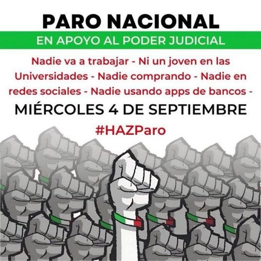 porktendencia's tweet photo. #ParoNacionalTotal: 
Por quienes convocan a una pausa en actividades el día de mañana en rechazo a la reforma judicial. https://t.co/m6c8ojqTrZ