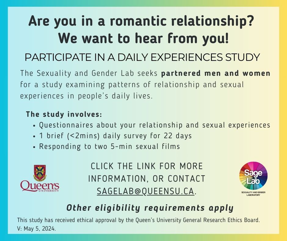 Our friends at <a href="/QSageLab/">SageLab</a> are recruiting for a (paid 💵) #research survey on relationships &amp; sexual experiences. Details on how to participate / sign up to take part➡️knsy.in/47bqFku