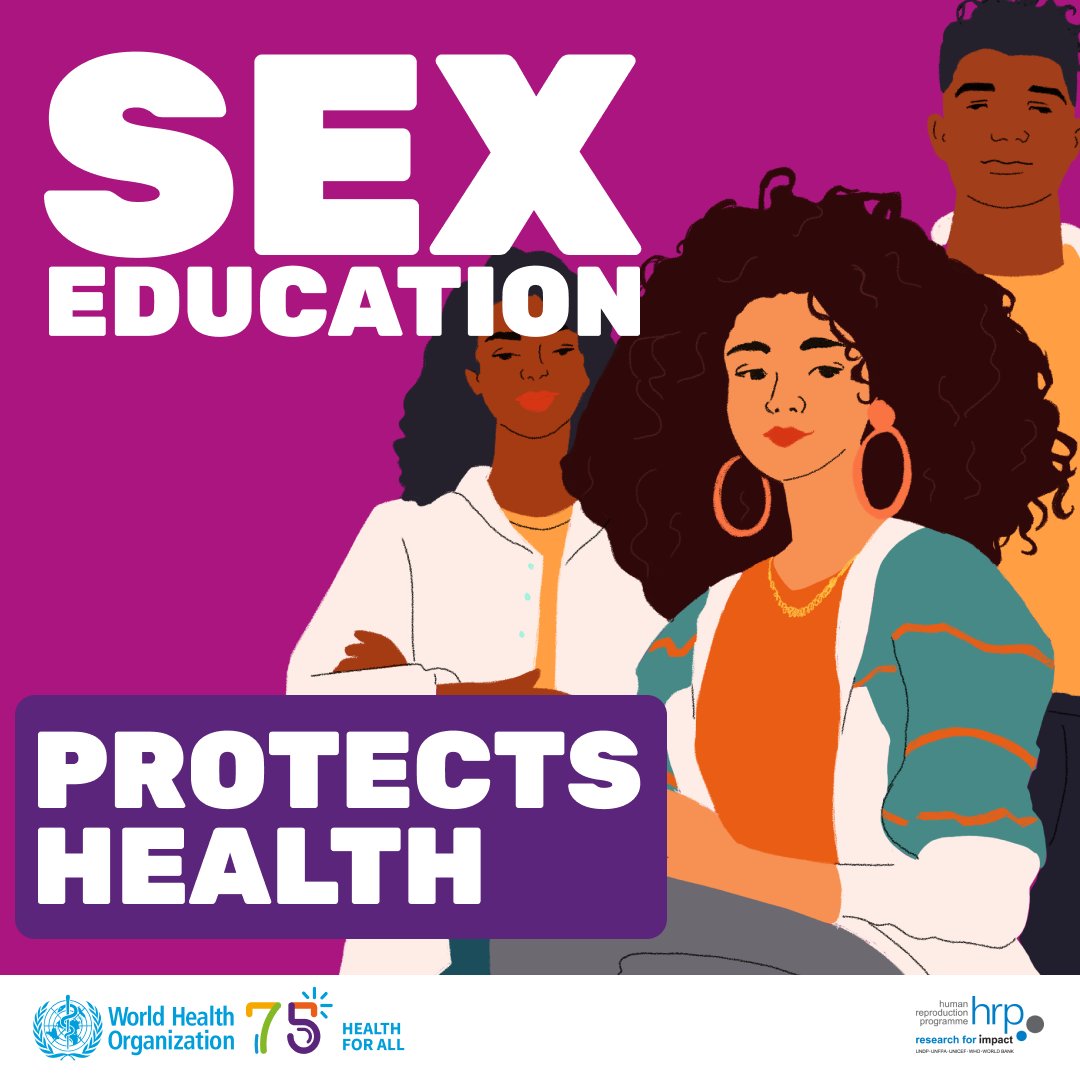 United Nations (@un) on Twitter photo Age-appropriate sex education is essential for young people's health. Informed about sexual health and their rights, they are more likely to practice safer sex.
More from <a href="/WHO/">World Health Organization (WHO)</a> on Wednesday's World Sexual Health Day: bit.ly/473YAM8 Age-appropriate sex education is essential for young people's health. Informed about sexual health and their rights, they are more likely to practice safer sex.
More from <a href="/WHO/">World Health Organization (WHO)</a> on Wednesday's World Sexual Health Day: bit.ly/473YAM8