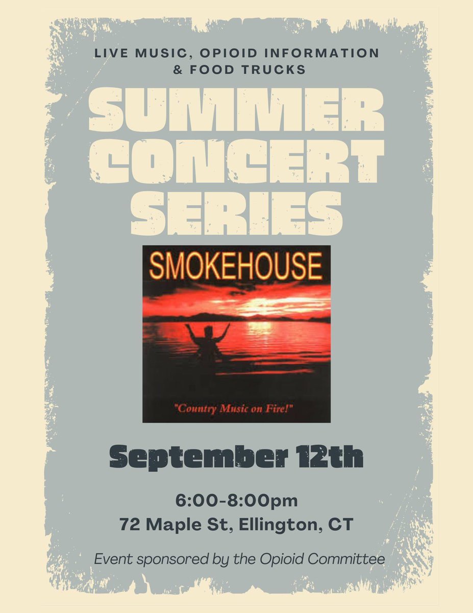 Summer is not over yet. Outdoor concert in Ellington on 9/12.
