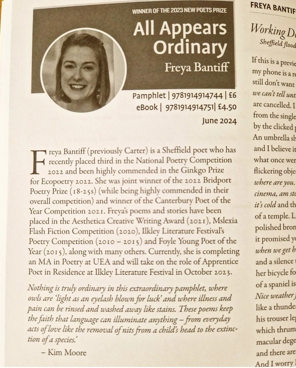 I have some #poems in The North! These are two of them, which are also a sneak peak at my pamphlet 'All Appears Ordinary' before it comes out later this year :) Brilliant to see them in print.