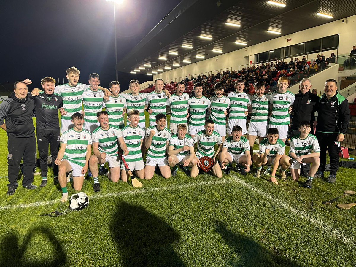 davittswatragh's tweet photo. A massive congratulations to our minor hurling players and management on winning the Minor Hurling Championship after a fantastic extra time performance in Owenbeg tonight! 🟢⚪️ https://t.co/rmTbm1j7an
