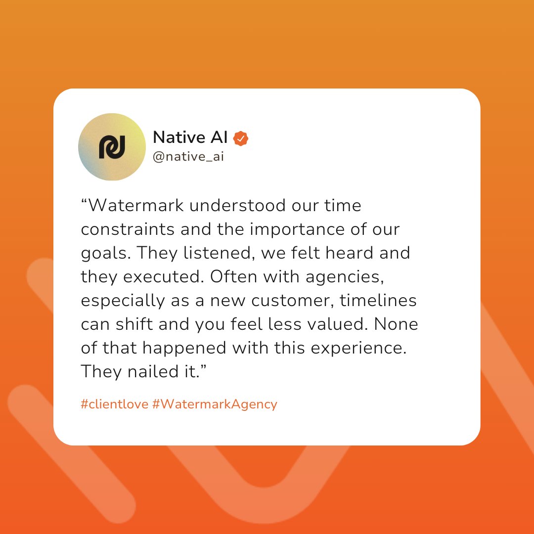 At Watermark, we listen, we deliver, and we make sure you feel valued — every time. Deadlines met, goals achieved and clients happy! 😎