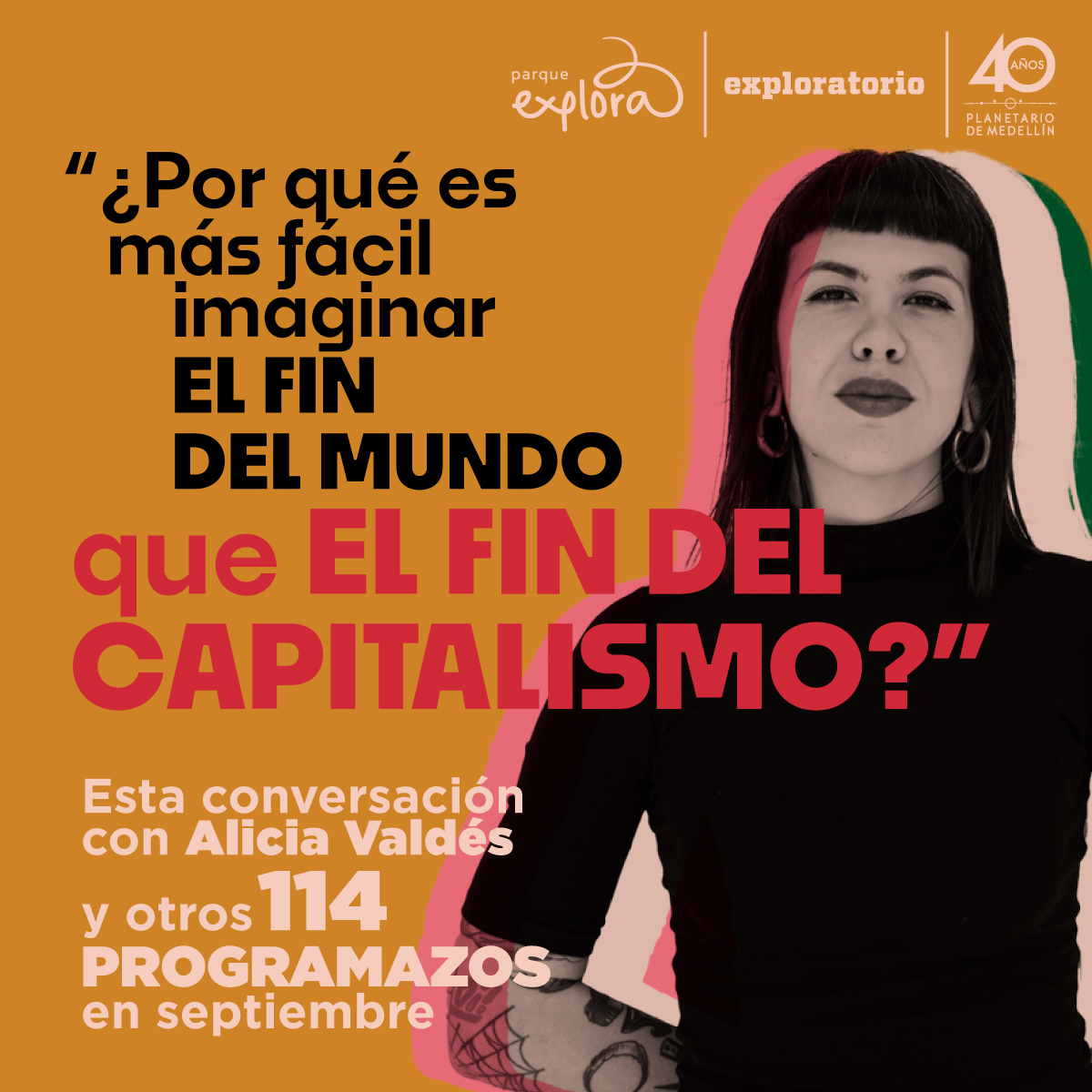 ParqueExplora's tweet image. En septiembre la ciencia es el plan. Agéndate con los 114 PROGRAMAZOS de Parque Explora, @PlanetarioMed y @Exploratoriomde 

Concierto a orillas del Magdalena, la ciencia de la longevidad con pruebas del corazón en vivo, el malestar como elección con la autora Alicia Valdés...