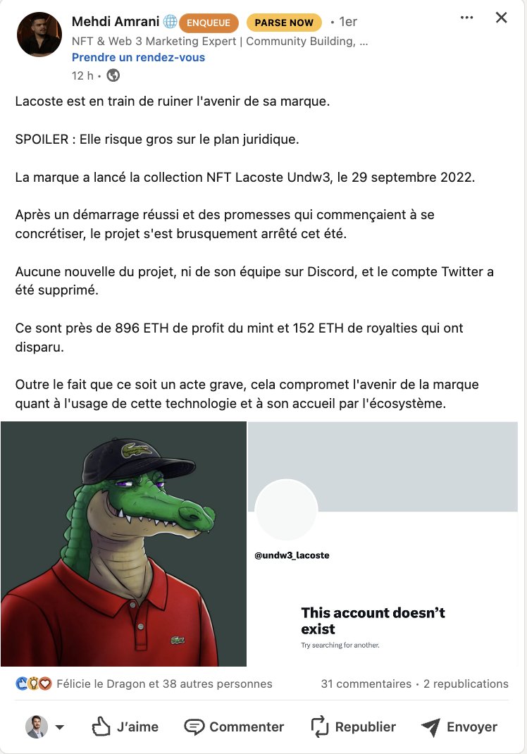 Sales4Quentin's tweet image. Quand on connait les consultants qui sont intervenu sur le projet rien d&apos;étonnant que ce soit un flop monumental 

En plus d&apos;avoir rabaissé une marque qui a mis des décennies à se construire.

Merci @0xTwareg pour la mise en avant de ce SCAM monumental qui passe sous le radar ni…