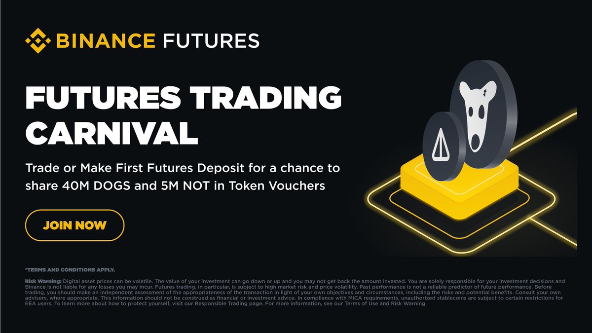 BREAKING: The Binance Futures Trading Carnival is live, with 40M $DOGS and 5M $NOT in rewards 👀