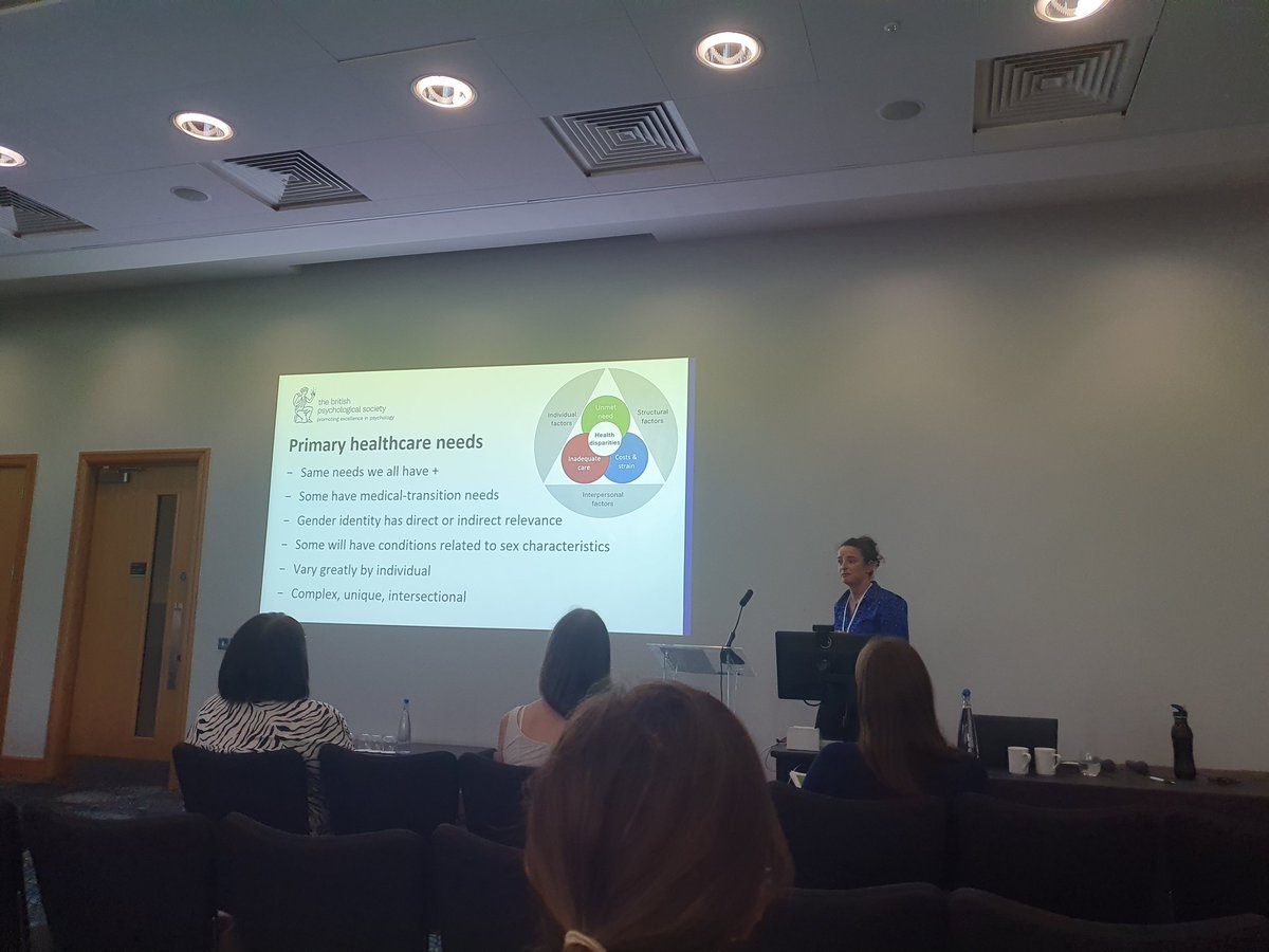 MhairiBowe's tweet photo. @Dr_L_McDonagh explores experiences of accessing primary health care and unmet needs with trans and gender diverse people using realist review methods #spsconf @socialpsychUK @QUBPsych https://t.co/6gPKQBttdn