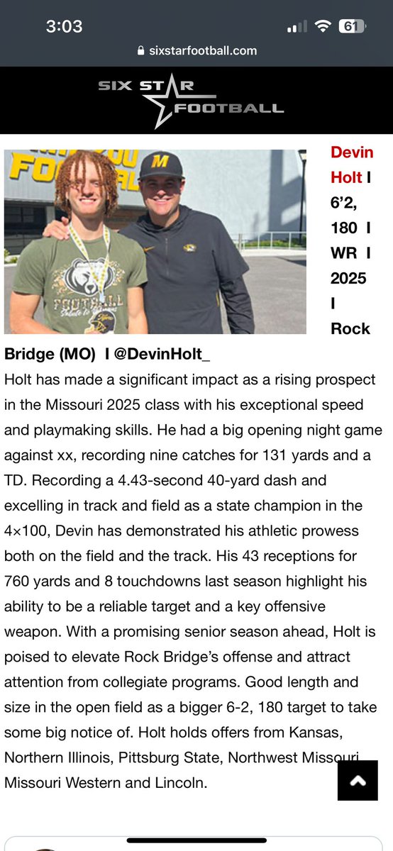 Thank you <a href="/6starfootballMO/">Six Star Football | MISSOURI</a> for the write up!!
<a href="/Coach_Perkins/">Matt Perkins</a> <a href="/CoachAHarrell11/">Coach Alex Harrell</a> <a href="/CoachStehle_/">Coach Chris Stehle</a>