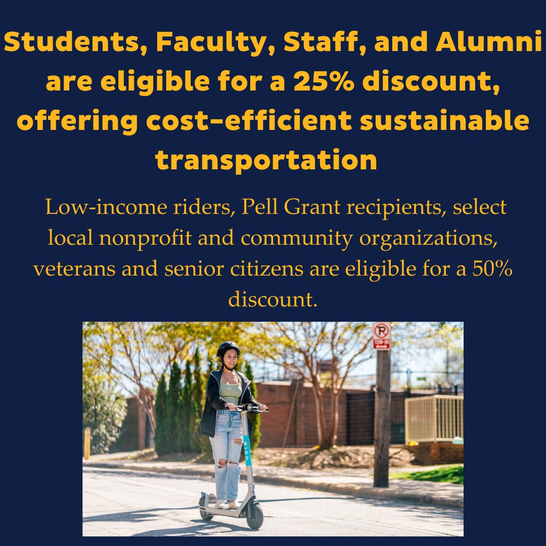 Looking for a sustainable way to get around campus? Bird Micromobility is the perfect way to incorporate environmentally friendly micromobility into your everyday life! | Link is in our bio for more information! #uncgsustainability #sustainabletransportation