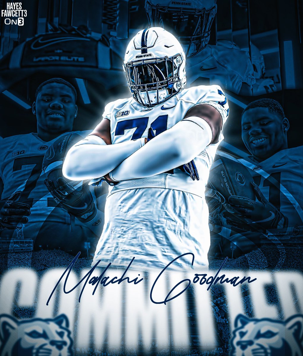 BREAKING: Four-Star OT Malachi Goodman has Committed to Penn State, he tells me for @on3recruits

The 6’5 315 OT from Paramus, NJ chose the Nittany Lions over Auburn &amp; USC

“We Are!!”

on3.com/db/malachi-goo…