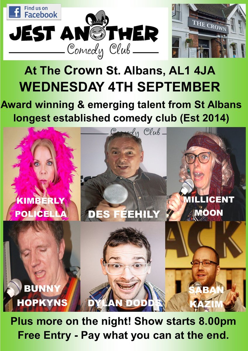 Wednesday 4th September, Jest Another Comedy Club.