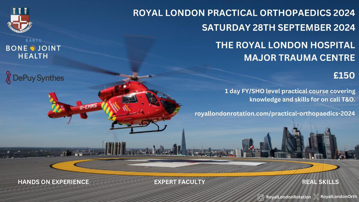 Bone and Joint Health (@bartsbonejoint) on Twitter photo Keen to get a taste of all things ortho?
<a href="/RoyalLondonOrth/">The Royal London Rotation</a> are running this course..
F1/F2/CT1/CT2/SHO equivalent
Everything required for T&O on-call
Plastering, joint aspiration, DHS, ex-fix and more!
ποΈ 28.9.24
royallondonrotation.com/event-details/β¦ Keen to get a taste of all things ortho?
<a href="/RoyalLondonOrth/">The Royal London Rotation</a> are running this course..
F1/F2/CT1/CT2/SHO equivalent
Everything required for T&O on-call
Plastering, joint aspiration, DHS, ex-fix and more!
ποΈ 28.9.24
royallondonrotation.com/event-details/β¦