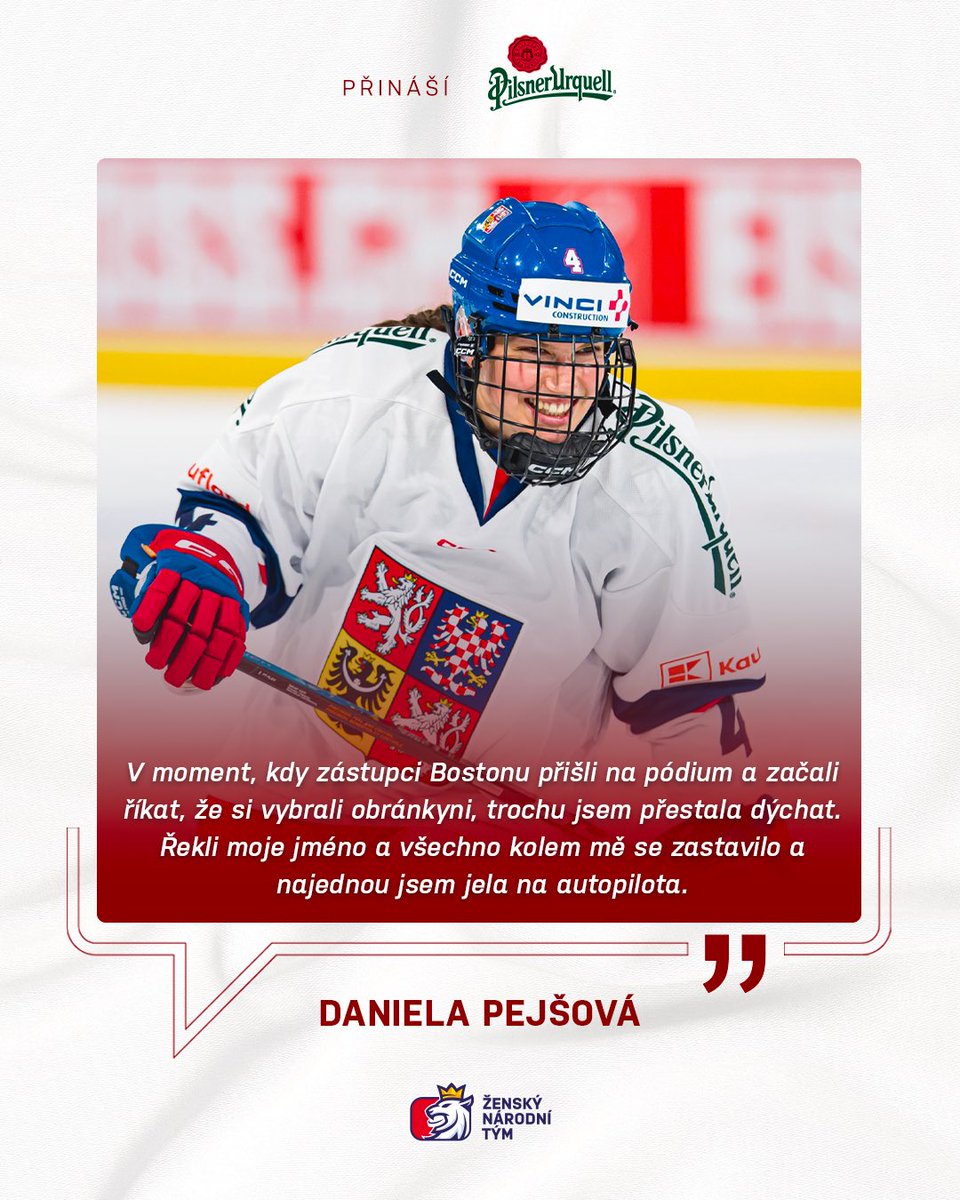 Pohádkový draft? 🧚 I tak by se dal nazvat začátek zámořské mise pro Danielu Pejšovou. 🙌

Čtěte celý blog české reprezentantky u nás na webu 📲 ceskyhokej.cz/novinky/6909-b…

#narodnitymzen #ceskyhokej