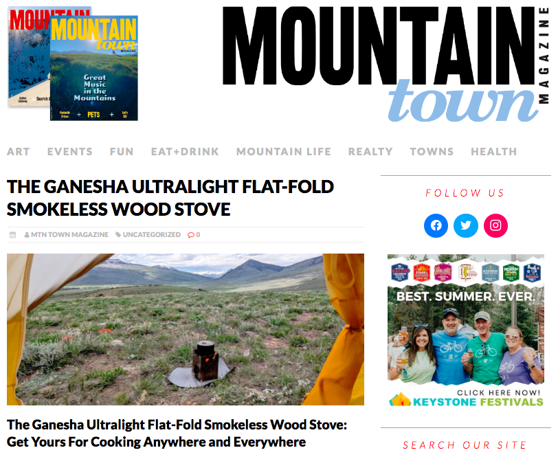 Thank you Mountain Town Magazine! Here's the story: shorturl.at/6yohX

@mtntownmagazine #ganeshastove #ganeshaultralight