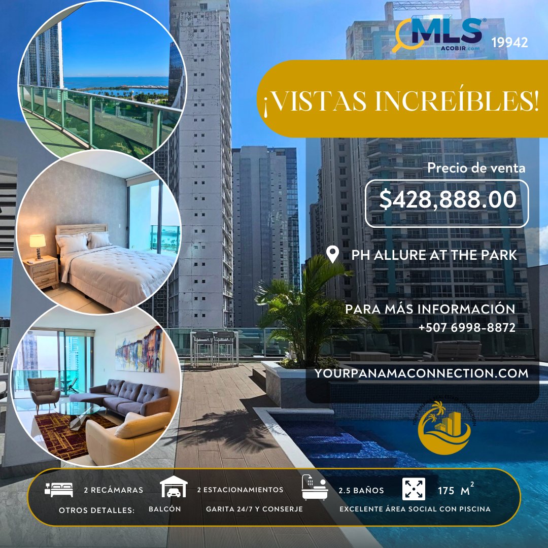 YourPanamaC's tweet image. Se vende apartamento de 2 recámaras con vista al mar en el lujoso PH Allure at the Park, Bella Vista.El apartamento tiene 175 m2, 2 recámaras con luz y ventilación natural,ventanas de piso a techo con vista al mar y salida al balcón de los dos cuartos y la sala.
USD $428,888.00