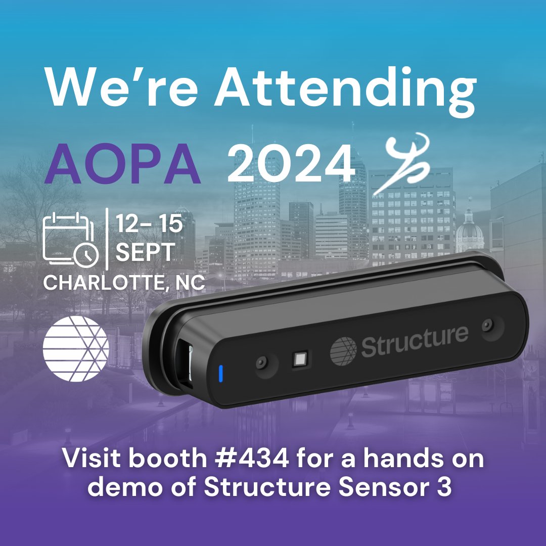 structure's tweet image. As AOPA approaches, we&apos;re excited to invite you to explore our latest innovation, the Structure Sensor 3. Join us at Booth #434 to see firsthand how 3D scanning can revolutionize your clinical workflows.
#Tech #NewRelease #3dscanning #prosthetics