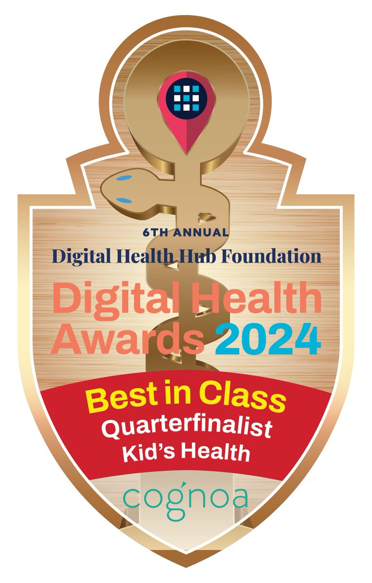 Cognoa is proud to announce we were selected from thousands of companies as a Quarterfinalist for The 2024 Digital Health Hub 
<a href="/DigiHlthHubFdn/">Digital Health Hub Foundation</a> Digital Health Awards in the Best in Class Kid's Health!