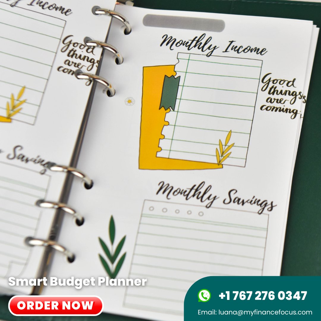 FinanceFocus767's tweet image. 📊 Ready to take charge of your #finances? Introducing our #Smartbudget planners for just $80!  Available in vibrant colors.

💼💰 . Order now - Whatsapp +1 767 276 0347 
Email: luana@myfinancefocus.com 

Subscribe to  myfinancefocus.com