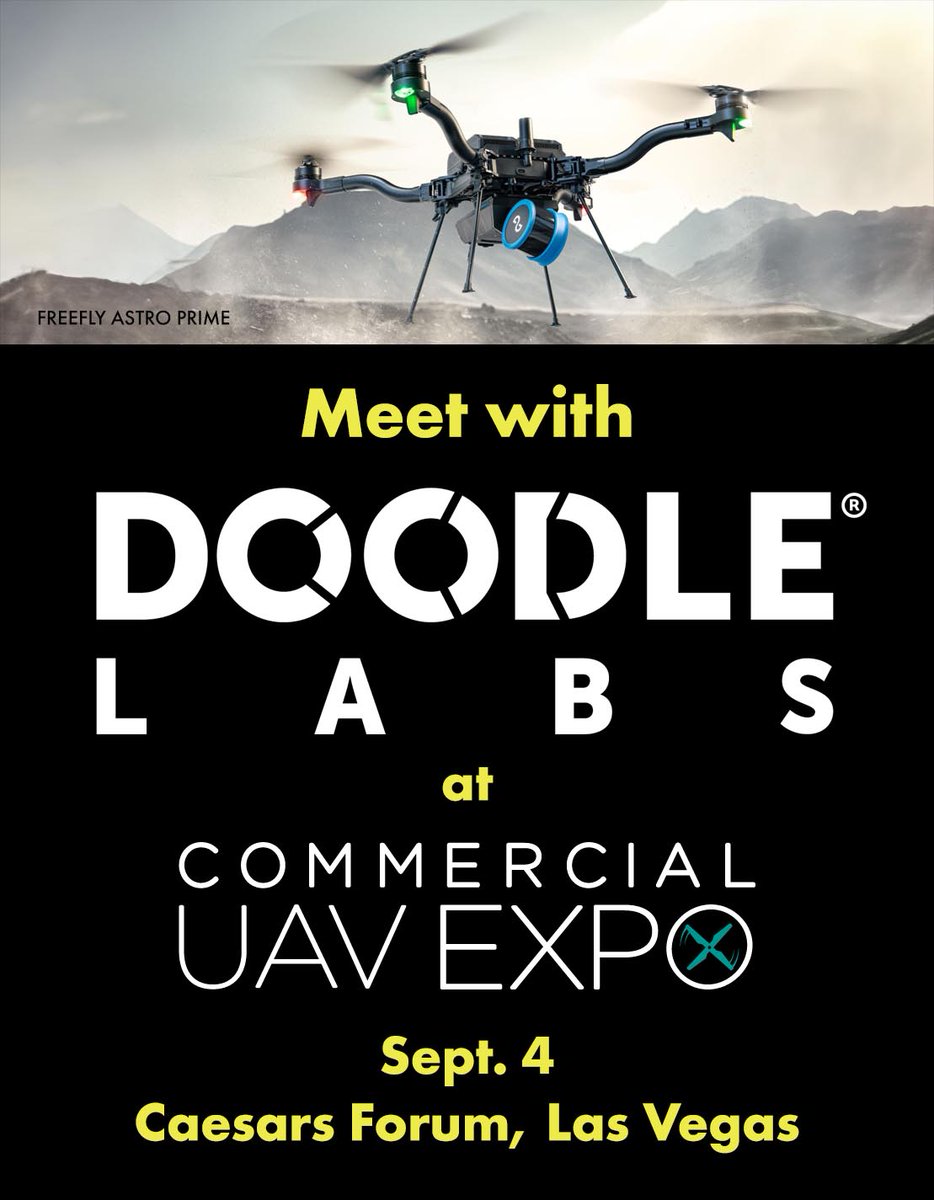 Doodle Labs (@doodlelabs) on Twitter photo Doodle Labs will be on-site at @expouav in Vegas on Wednesday, Sept. 4th.
Email sales@doodlelabs.com to schedule a time to meet and explore our full lineup of resilient drone datalinks.
#expouav #UAS #UAV Doodle Labs will be on-site at @expouav in Vegas on Wednesday, Sept. 4th.
Email sales@doodlelabs.com to schedule a time to meet and explore our full lineup of resilient drone datalinks.
#expouav #UAS #UAV