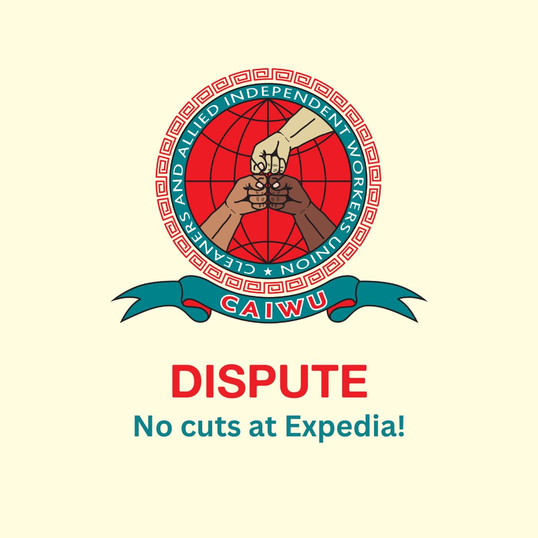 JUSTICE FOR <a href="/ExpediaUK/">ExpediaUK</a> cleaners! 🚩

Our members working afternoon and evening shifts are facing significant hours cuts at the hands of <a href="/chamberlaine_cs/">Chamberlaine Cleaning Services</a>. ✂️

We demand this plans are halted with immediate effect. ❌