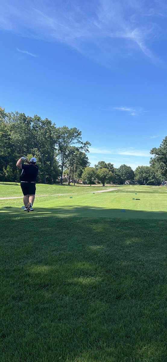 Aiden Koehler teeing off on his first hole at Portage CC. The boys are playing in the Hoban Invitational today. <a href="/MTigerAthletics/">Massillon Tigers</a>