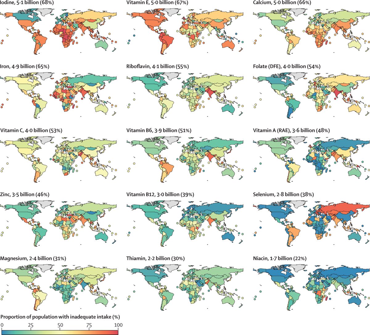 Billions worldwide consume inadequate levels of micronutrients critical to human health from food (without fortification or supplementation), modelling study in <a href="/LancetGH/">The Lancet Global Health</a> suggests.

Explore the data ▶️ hubs.li/Q02N87xd0