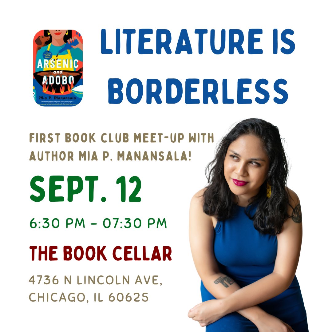 BOOK CLUB📚Mark your calendars for our first book club meetup at @bookcellar! We’ll chat with author Mia P. Manansala (@mpmthewriter) about her book Arsenic and Adobo and get a sneak peek at our next read. 

Tickets are limited, get yours today! zeffy.com/en-US/ticketin…