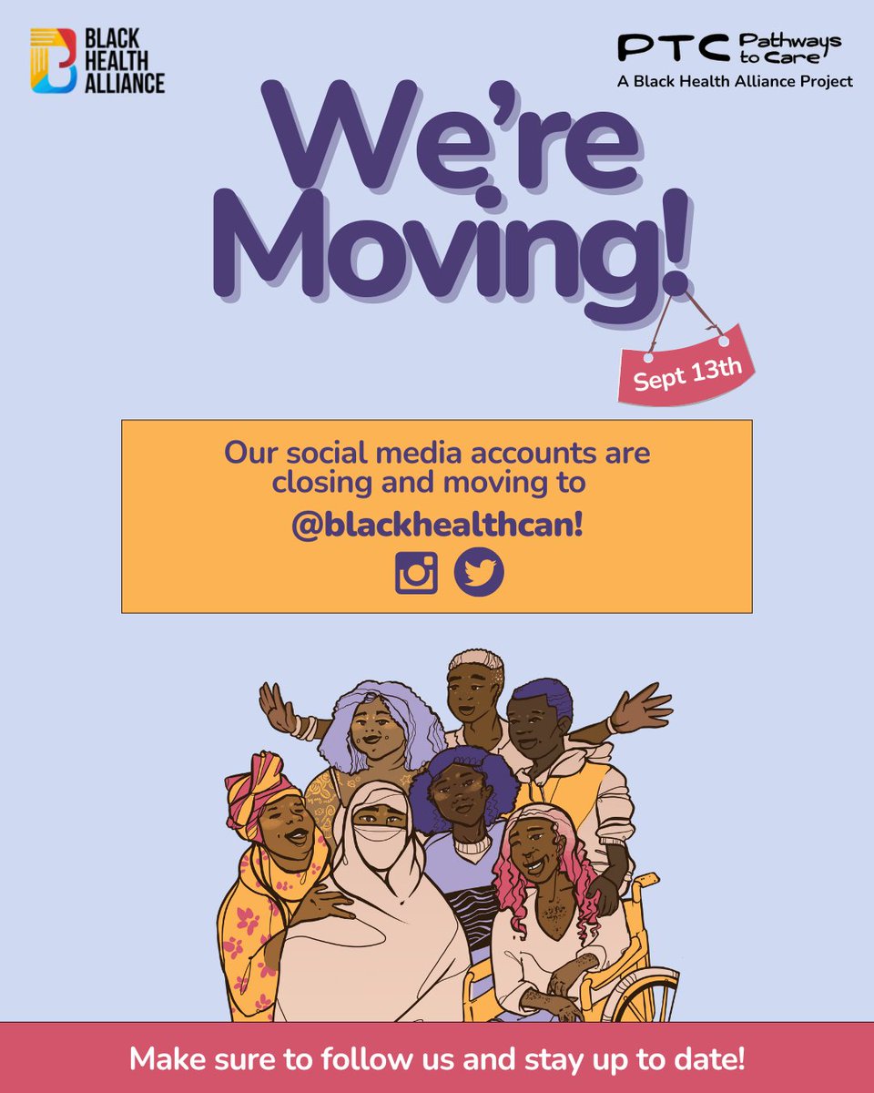 We're moving to <a href="/BlackHealthCAN/">Black Health Alliance</a>!

It’s been an incredible 5 years, and we're so grateful for the passion and support from our community. We couldn’t have accomplished this without you!

Follow us on our BHA accounts to see what we’re up to next!