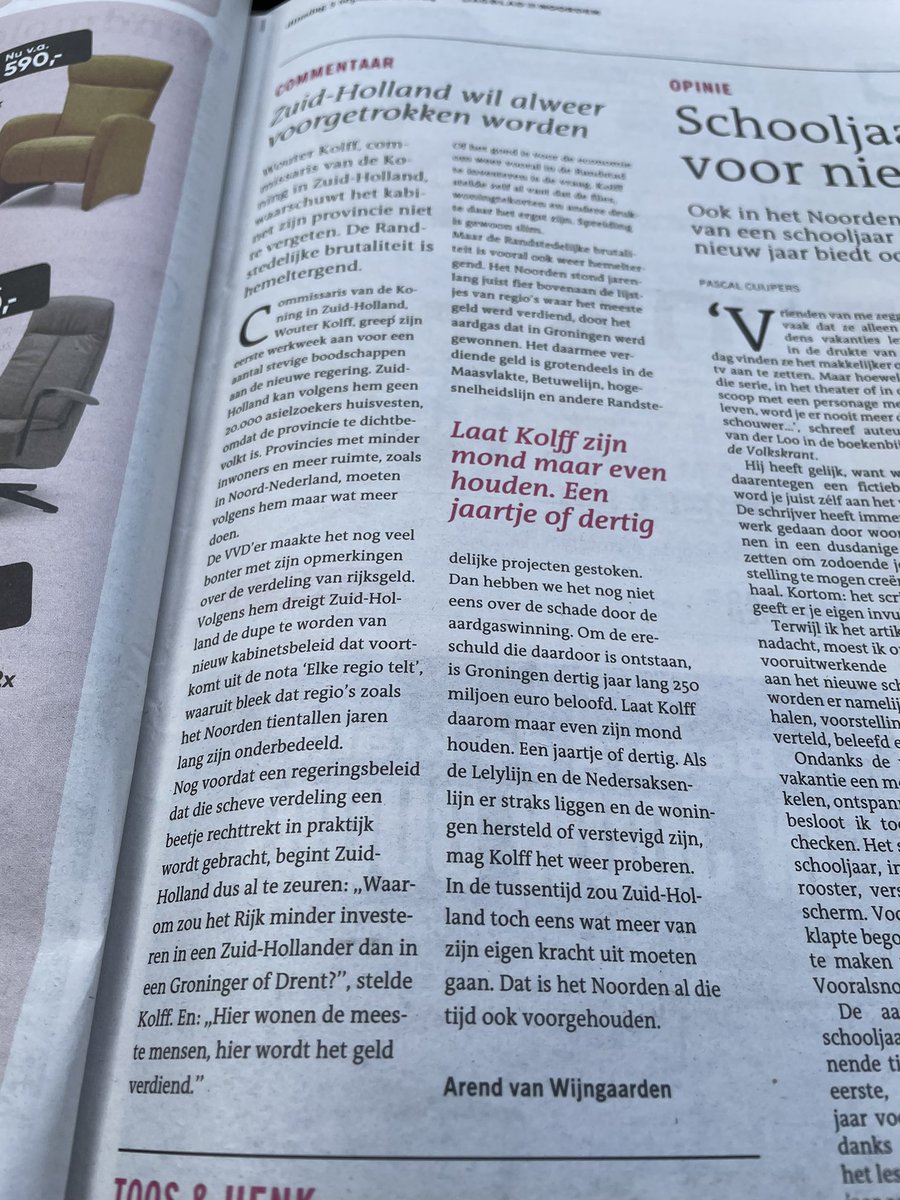 PierWijnja's tweet photo. Wow! Goede column van @ArendvanWG de Noordelijke lobby kan niet vroeg genoeg beginnen! https://t.co/BUdHNJnDxe