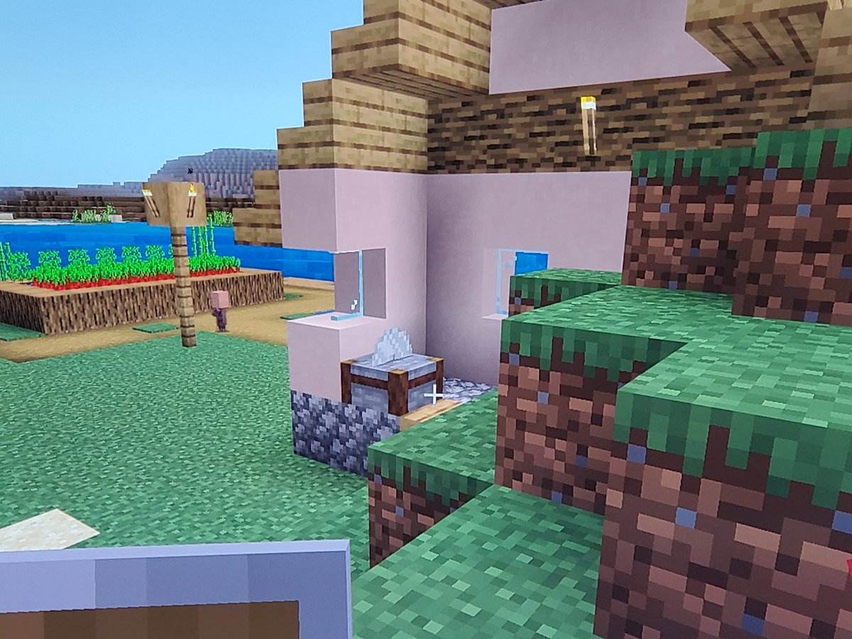 minecraft_coro's tweet image. 🆕️マイクラ107日目😲
村？
村か？
一軒しかないやん！

いや、半分無いやん！
んで、村人おるんかい！！
しかも子供ですやん！！！
どうやって生まれたん(^_^;)
#マインクラフト
#マイクラ統合版
#バグ