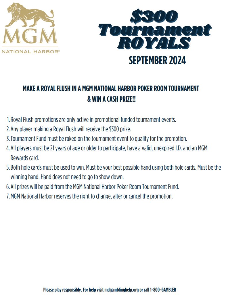_ChrisMcCall_'s tweet image. As we wave goodbye to summer and get ready for the cooler temps of fall, September @MGMNH_Poker also brings with it...

$200K GTD #Multiday
Tournament #Leaderboard
#RoyalFlush Payouts
#CakesClassic @moneymetalcakes 
#MixedGame PLO8 $10k GTD
and all the #monumental favorites!