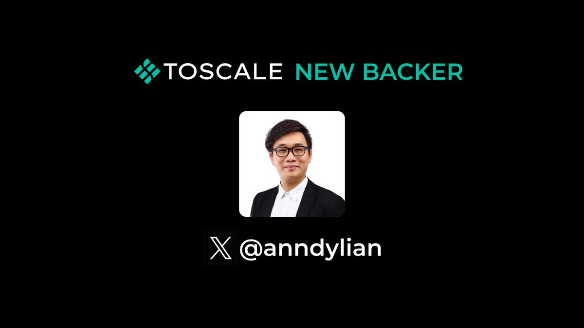 toscale_io's tweet image. @Toscale_io and @AnndyLian joined forces to elevate our vision 📈

Let's give a warm welcome to Anndy Lian for joining us as a backer and supporting Toscale. Anndy is a thought Leader, Intergovernmental Blockchain Expert and bestseller author. 

Stay tuned for more 🤝