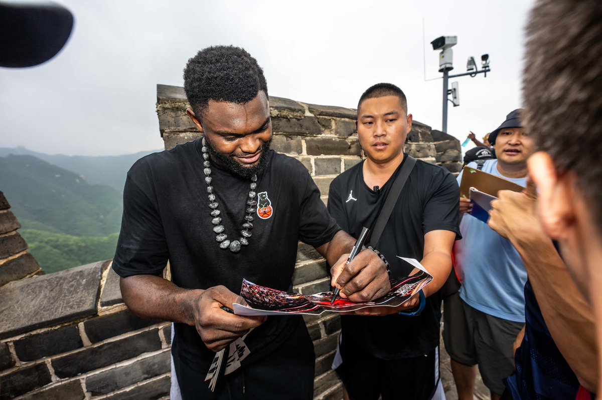 Zion visits China with <a href="/Jumpman23/">Jordan</a> 🏀