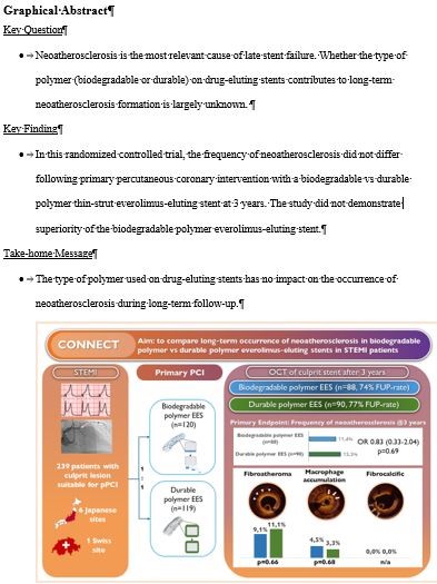 EHJ Editor-in-Chief (@ehj_ed) on Twitter photo Long-term effect of biodegradable vs durable polymer everolimus-eluting stents on neoatherosclerosis in ST-segment elevation myocardial infarction. Read the CONNECT trial in EHJ.
doi.org/10.1093/eurhea…
#STEMI #neoatherosclerosis #cardiotwitter <a href="/ESC_Journals/">European Society of Cardiology Journals</a> <a href="/escardio/">European Society of Cardiology</a> Long-term effect of biodegradable vs durable polymer everolimus-eluting stents on neoatherosclerosis in ST-segment elevation myocardial infarction. Read the CONNECT trial in EHJ.
doi.org/10.1093/eurhea…
#STEMI #neoatherosclerosis #cardiotwitter <a href="/ESC_Journals/">European Society of Cardiology Journals</a> <a href="/escardio/">European Society of Cardiology</a>
