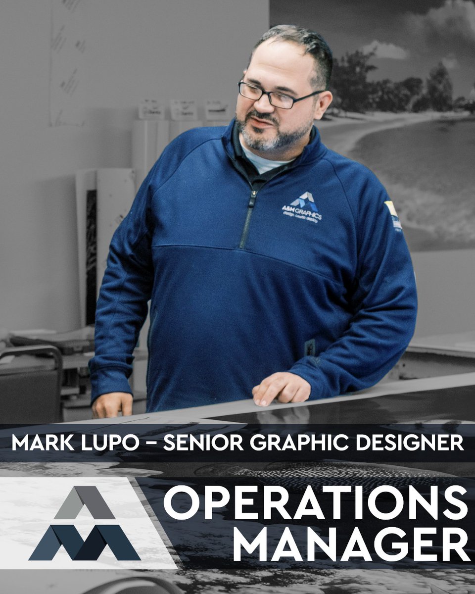 🎉 Big news at A&amp;M Graphics! 
We're thrilled to announce that Mark Lupo has been named as our new Operations Manager! 
Congrats, Mark!