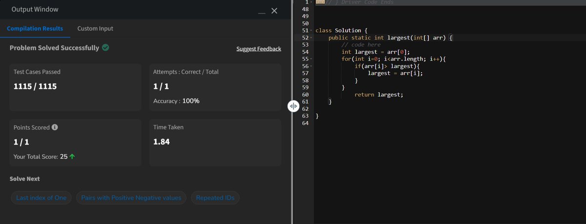 Vvishal_Parihar's tweet image. 🚀Day 3/100 of #100DaysOfCode!    
Solved 3 array questions on GFG #StriverA2ZDSA