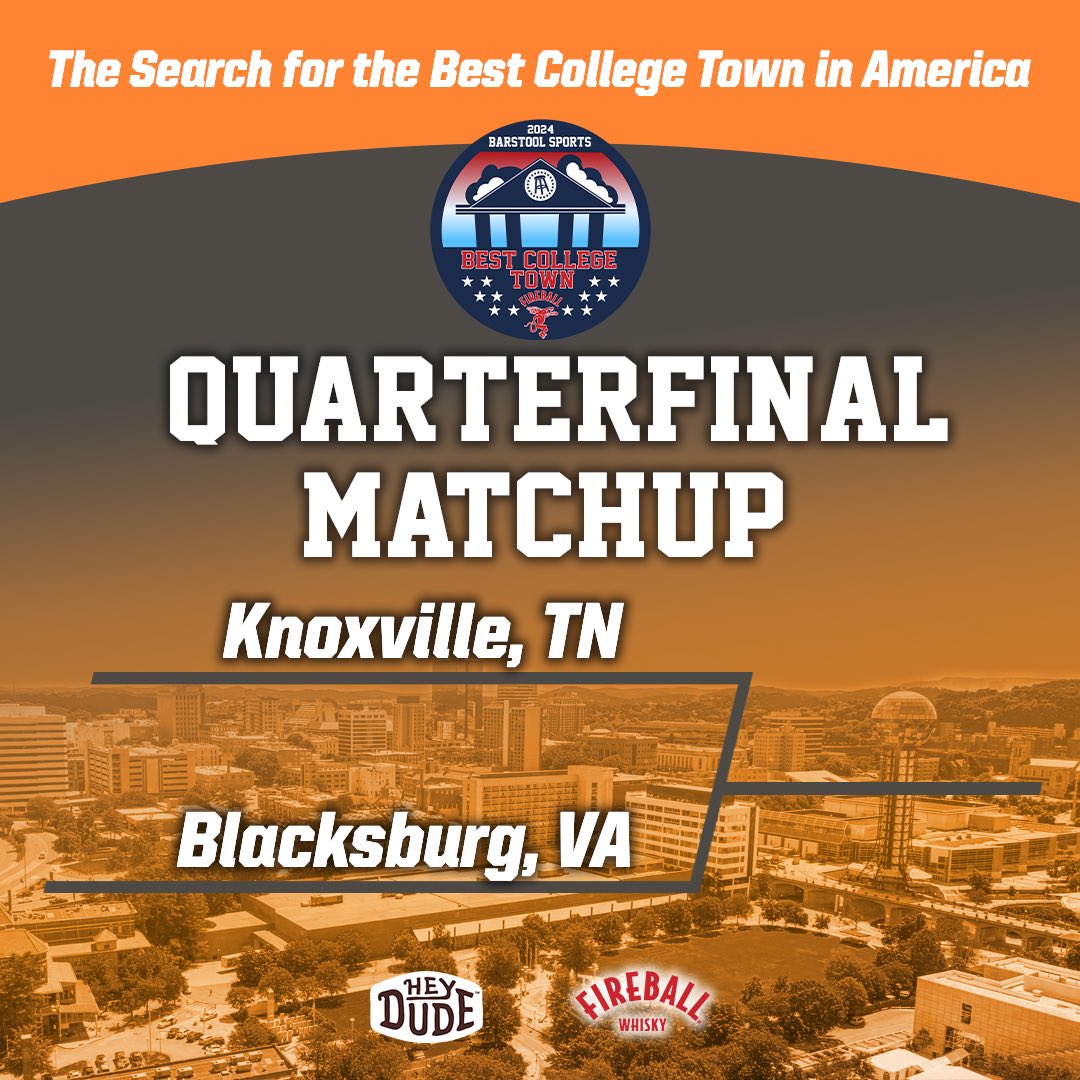 BarstoolTenn's tweet image. 🚨Quarterfinal Voting is LIVE🚨 

Retweet this post and reply #KnoxvilleBCT to vote! 

Quarterfinal Winner’s will be announced 
1pm EST Friday 9/6
Voting Ends 9/5 @ 11:59pmEST

Presented by @FireballWhisky
@HeyDudeShoes
Must be 21+ to enter
