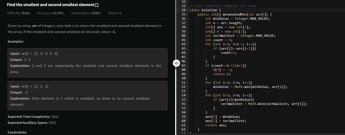 Vvishal_Parihar's tweet image. 🚀Day 3/100 of #100DaysOfCode!    
Solved 3 array questions on GFG #StriverA2ZDSA