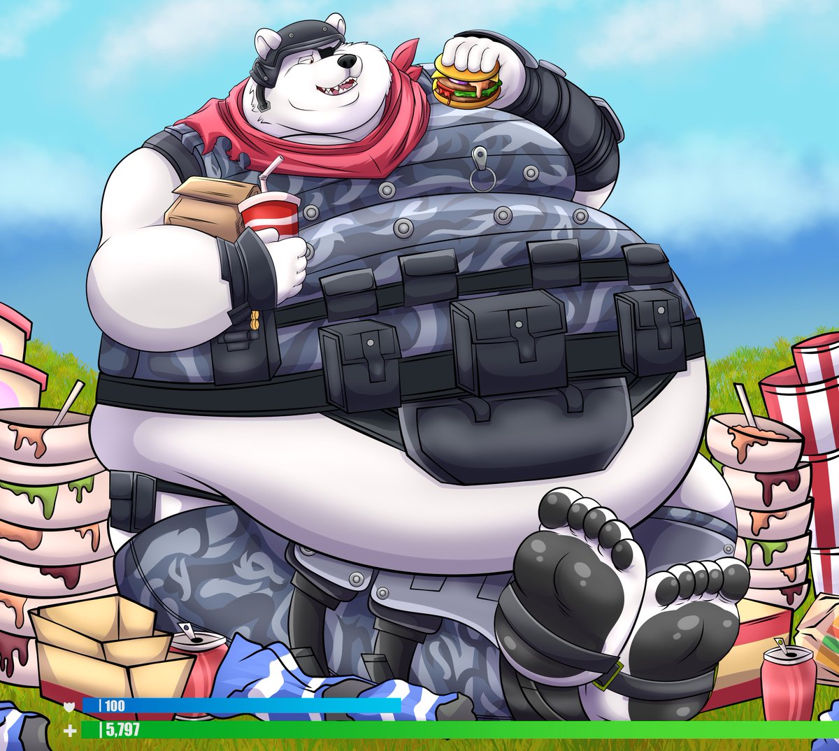 ZedrickHannibal's tweet photo. Polar patroller always makes sure to have full health 🐻❄🍔 https://t.co/DCMidh6cWI