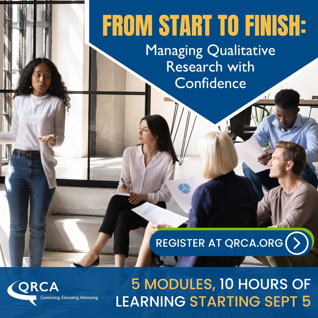 🚨 Our "From Start to Finish: Managing Qualitative Research with Confidence" series is kicking off soon! 🚀

Don’t miss your chance to join this in-depth, interactive series designed to enhance your qualitative research skills. Register now!

qrca.org/events/EventDe…

#QRCA