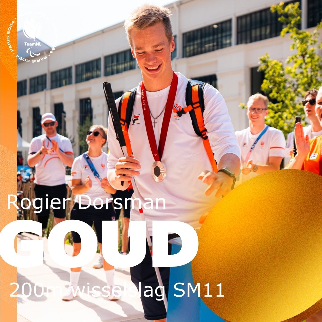 PARALYMPIC CHAMPION!🧡

Met een Paralympisch Record zwemt Rogier naar een gouden medaille in 2.18,36🏊 

Gefeliciteerd @rogierdorsman 👏

#TeamNLparazwemmen #paris2024 #SamenSterker