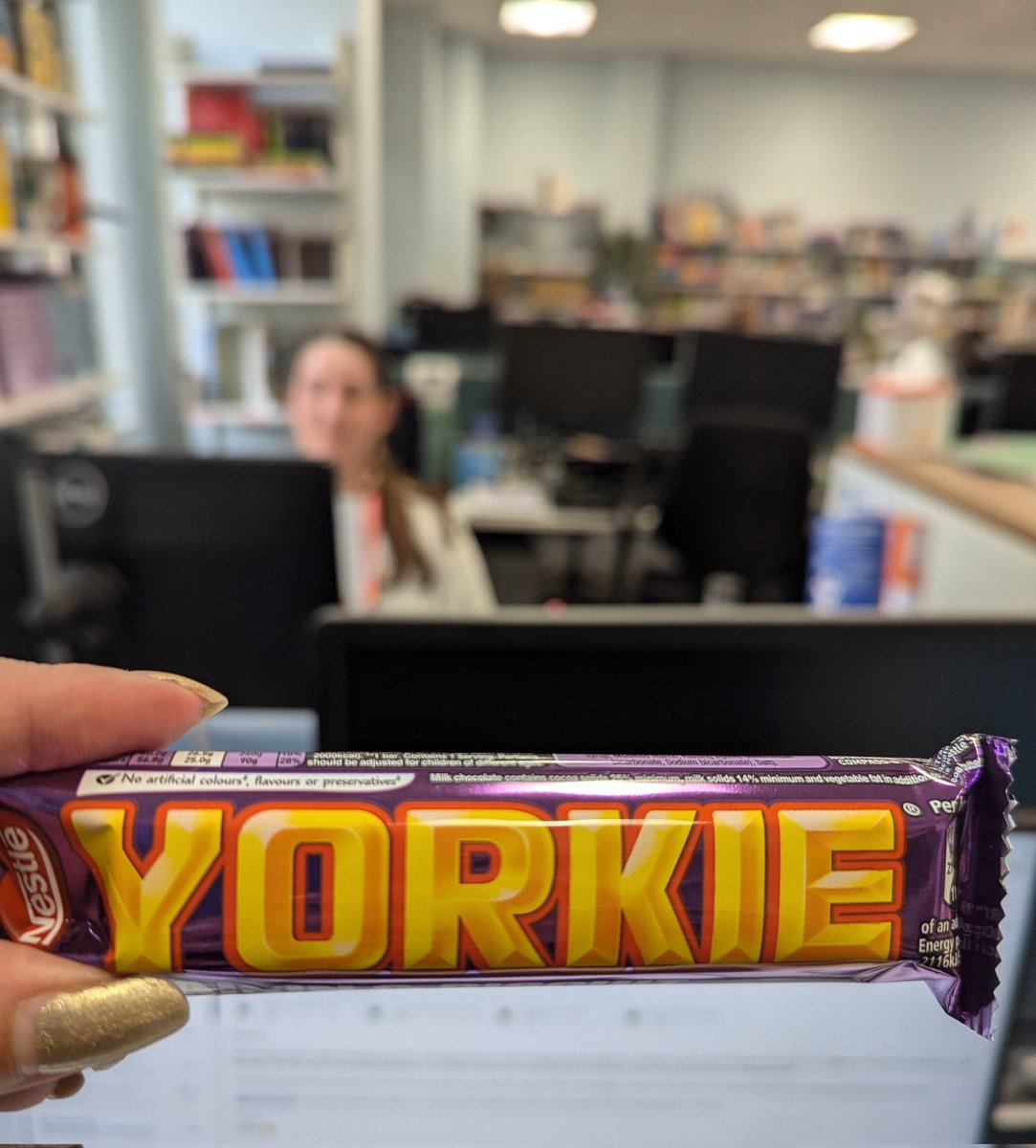 Forever grateful for Sophie leaving me a lil chocolate Yorkie snack on my desk when I desperately needed one today  🥰✨