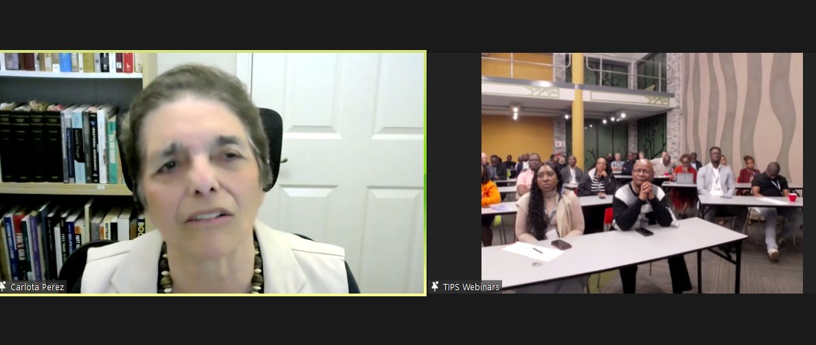 TIPS__news's tweet image. Listening to the passionate remarks by @CarlotaPrzPerez about her Venezuelan economic experiences!  
#DevelopmenteEconomics #Technologychange #GreenIndustrialisation #Aporde #IPPM #FLP @SOAS_DLD